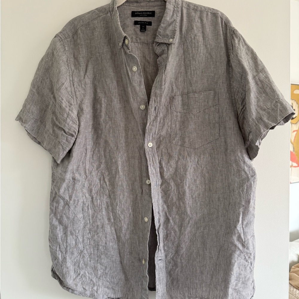 Men's Banana Republic Linen Shirt Size Large Tall